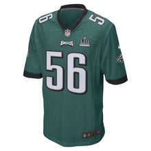 Load image into Gallery viewer, Men's Chris Long Midnight Green Philadelphia Eagles Super Bowl LII Champions Patch Game Jersey 2019