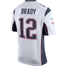 Load image into Gallery viewer, Tom Brady New England Patriots Game Jersey - White/Navy Blue 2018/2019