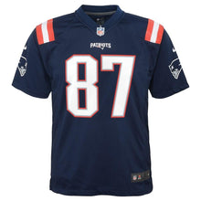 Load image into Gallery viewer, Rob Gronkowski New England Patriots Youth Color Rush Game Jersey - Navy 2018/2019 Super Bowl
