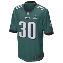 Load image into Gallery viewer, Men's Corey Clement Midnight Green Philadelphia Eagles Super Bowl LII Champions Patch Game Jersey 2019