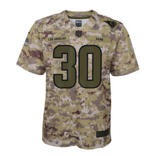 Load image into Gallery viewer, TODD GURLEY II LOS ANGELES RAMS SUPER BOWL YOUTH SALUTE TO SERVICE GAME JERSEY - CAMO 2018/2019