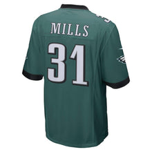 Load image into Gallery viewer, Men's Jalen Mills Midnight Green Philadelphia Eagles Super Bowl LII Champions Patch Game Jersey 2019