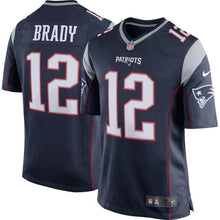Load image into Gallery viewer, Tom Brady New England Patriots Youth Team Color Game Jersey - Navy Blue Super Bowl