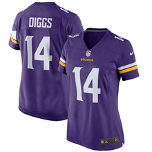 Load image into Gallery viewer, Stefon Diggs Minnesota Vikings Women's Game Jersey - Purple 2018/2019