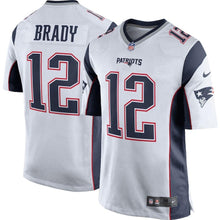 Load image into Gallery viewer, Tom Brady New England Patriots Youth Game Jersey - White 2018/2019 Super Bowl