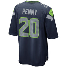 Load image into Gallery viewer, Rashaad Penny Seattle Seahawks Draft First Round Pick Game Jersey – Navy 2018/2019