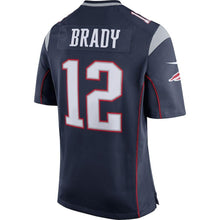 Load image into Gallery viewer, Tom Brady New England Patriots Youth Team Color Game Jersey - Navy Blue Super Bowl