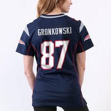 Load image into Gallery viewer, Rob Gronkowski New England Patriots Women's Game Jersey - Navy Blue Super Bowl