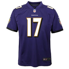 Load image into Gallery viewer, Youth Baltimore Ravens Mike Wallace Nike Purple Game Jersey