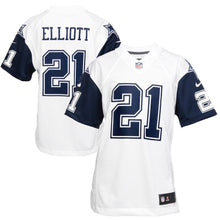 Load image into Gallery viewer, Youth Dallas Cowboys Ezekiel Elliott Nike White Color Rush Game Jersey