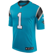 Load image into Gallery viewer, Youth Carolina Panthers Cam Newton Nike Black/Blue Classic Limited Player Jersey