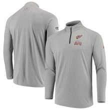 Load image into Gallery viewer, Men's Arizona Cardinals Under Armour Heathered Gray Combine Authentic Lockup Tech Quarter-Zip Jacket