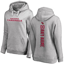 Load image into Gallery viewer, Women's Arizona Cardinals NFL Pro Line Ash Personalized Backer Pullover Hoodie