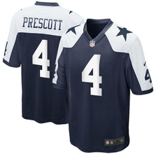 Load image into Gallery viewer, Youth Dallas Cowboys Dak Prescott Nike Navy Throwback Game Jersey