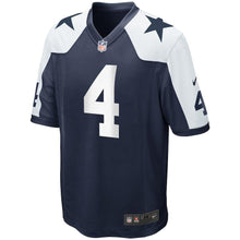Load image into Gallery viewer, Youth Dallas Cowboys Dak Prescott Nike Navy Throwback Game Jersey