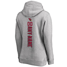 Load image into Gallery viewer, Women's Arizona Cardinals NFL Pro Line Ash Personalized Backer Pullover Hoodie