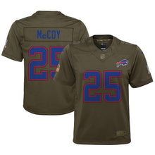 Load image into Gallery viewer, Youth Buffalo Bills LeSean McCoy Nike Olive Salute to Service Game Jersey