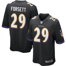 Load image into Gallery viewer, Youth Baltimore Ravens Justin Forsett Nike Black/Purple Game Jersey