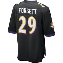 Load image into Gallery viewer, Youth Baltimore Ravens Justin Forsett Nike Black/Purple Game Jersey