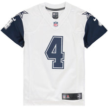Load image into Gallery viewer, Youth Dallas Cowboys Dak Prescott Nike White Color Rush Game Jersey