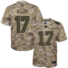 Load image into Gallery viewer, Youth Buffalo Bills Josh Allen Nike Camo Salute to Service Game Jersey