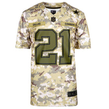 Load image into Gallery viewer, Youth Dallas Cowboys Ezekiel Elliott Nike Camo Salute to Service Game Jersey