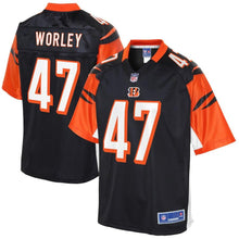 Load image into Gallery viewer, Youth Cincinnati Bengals Chris Worley NFL Pro Line Black Player Jersey
