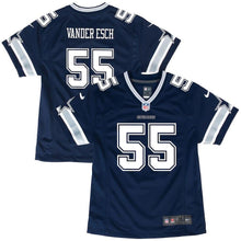 Load image into Gallery viewer, Youth Dallas Cowboys Leighton Vander Esch Nike Navy Game Jersey