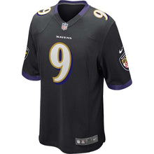 Load image into Gallery viewer, Youth Baltimore Ravens Justin Tucker Nike Purple/Black Team Color Game Jersey