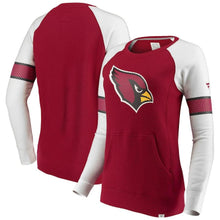Load image into Gallery viewer, Women's Arizona Cardinals NFL Pro Line by Fanatics Branded Cardinal/White Iconic Fleece Pullover Sweatshirt
