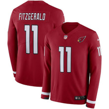 Load image into Gallery viewer, Men's Arizona Cardinals Larry Fitzgerald Nike Cardinal Therma Long Sleeve Jersey