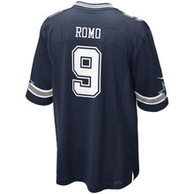 Load image into Gallery viewer, Youth Dallas Cowboys Tony Romo Nike Navy Blue Game Jersey