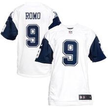 Load image into Gallery viewer, Youth Dallas Cowboys Tony Romo Nike White Color Rush Game Jersey
