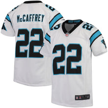 Load image into Gallery viewer, Youth Carolina Panthers Christian McCaffrey Nike White Player Game Jersey