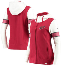 Load image into Gallery viewer, Women's Arizona Cardinals NFL Pro Line by Fanatics Branded Cardinal/White Iconic Fleece Full-Zip Hoodie