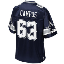 Load image into Gallery viewer, Youth Dallas Cowboys Jake Campos NFL Pro Line Navy Player Jersey