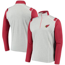 Load image into Gallery viewer, Men's Arizona Cardinals Antigua Cardinal/Heathered Gray Automatic Quarter-Zip Jacket