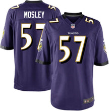 Load image into Gallery viewer, Youth Baltimore Ravens C.J. Mosley Nike Black/White/Purple Alternate Game Jersey