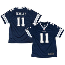 Load image into Gallery viewer, Youth Dallas Cowboys Cole Beasley Nike Navy Game Jersey