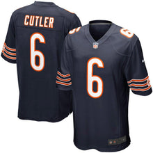 Load image into Gallery viewer, Youth Chicago Bears Jay Cutler White/Nike Navy Blue Team Color Game Jersey