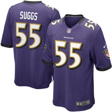 Load image into Gallery viewer, Youth Baltimore Ravens Terrell Suggs Nike Purple/Black/White Team Color Game Jersey