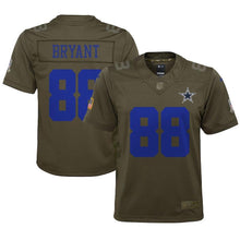 Load image into Gallery viewer, Youth Dallas Cowboys Dez Bryant Nike Olive Salute to Service Game Jersey