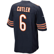 Load image into Gallery viewer, Youth Chicago Bears Jay Cutler White/Nike Navy Blue Team Color Game Jersey