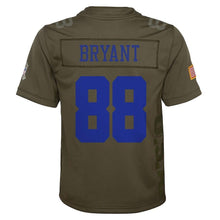 Load image into Gallery viewer, Youth Dallas Cowboys Dez Bryant Nike Olive Salute to Service Game Jersey