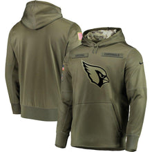 Load image into Gallery viewer, Men's Arizona Cardinals Nike Olive Salute to Service Sideline Therma Performance Pullover Hoodie