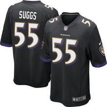 Load image into Gallery viewer, Youth Baltimore Ravens Terrell Suggs Nike Purple/Black/White Team Color Game Jersey