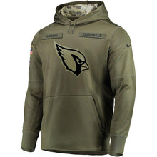 Load image into Gallery viewer, Men's Arizona Cardinals Nike Olive Salute to Service Sideline Therma Performance Pullover Hoodie
