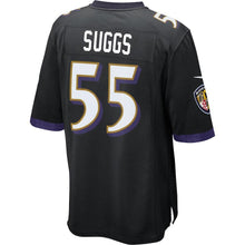 Load image into Gallery viewer, Youth Baltimore Ravens Terrell Suggs Nike Purple/Black/White Team Color Game Jersey