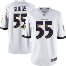 Load image into Gallery viewer, Youth Baltimore Ravens Terrell Suggs Nike Purple/Black/White Team Color Game Jersey