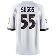 Load image into Gallery viewer, Youth Baltimore Ravens Terrell Suggs Nike Purple/Black/White Team Color Game Jersey
